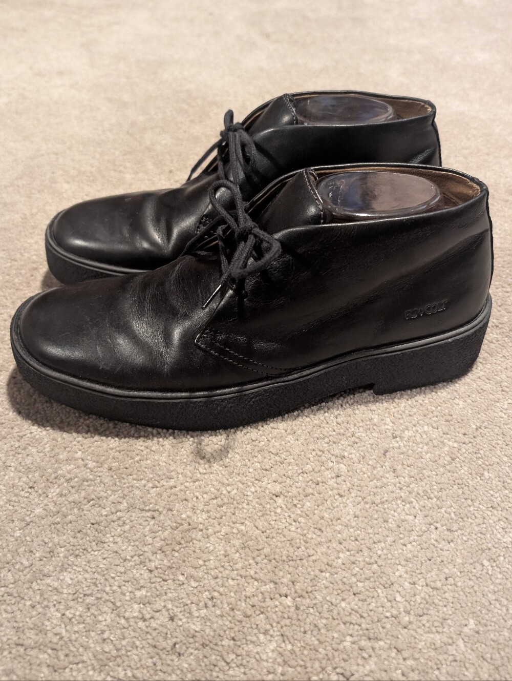 RJ Colt Men's Detroit Black Leather Chukka Boots Dress Shoes - Picture 2 of 6